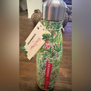 Lilly Pulitzer x Starbucks Palm Beach Jungle S’Well Water Bottle Green Leafy NWT